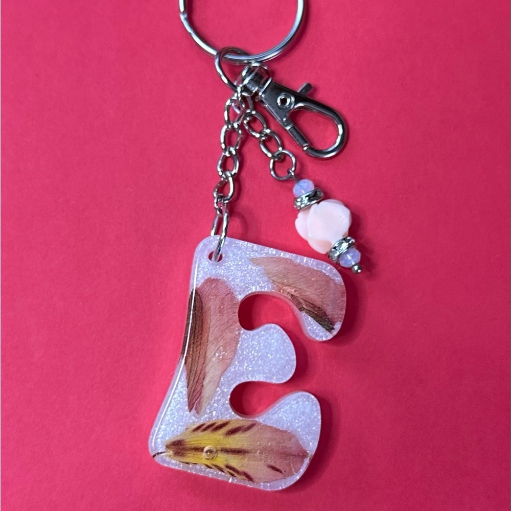 Dried Flowers resin Keychain Accessory